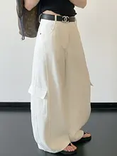 ワイドパンツ レディース カーゴ 立体パッチワーク ヒップアップ 着痩せ ポケット 美シルエット
