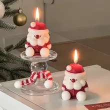 クリスマスサンタ香りキャンドル用ガラスキャンドルホルダー【ハンドメイド・雰囲気づくり・インテリア装飾用】