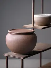 手作り粗陶製 お茶収納缶【密閉・防湿・家庭用】