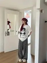 Tシャツ レディース 半袖 そばかす 女の子 プリント アメリカンスタイル ストリート オーバーサイズ ルーズ 色白見え 「Sixminu」