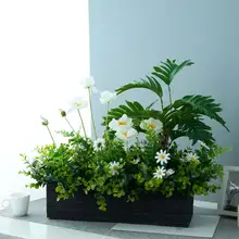 造花 フェイクグリーン 花器付き インテリア リビング 玄関 テレビボード デスク フラワーアレンジメント ディスプレイ