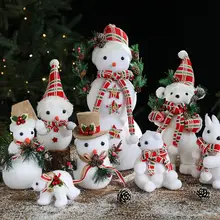 白植絨のクリスマス雪だるまオブジェ【クリスマス装飾・ギフト・店舗やホテルのディスプレイ】