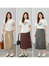個性的な雰囲気のワークスタイル フレアスカート【大きいサイズ・夏用・タイトフィット】（セットアップ対応）