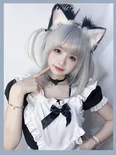 銀灰色ボブカットウィッグ【可愛い・ロリータスタイル・ショートヘア・シルバーグラデーション】