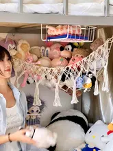 お部屋用 おもちゃ収納ハンモックネット【コットンロープ・壁掛け用・人形・玩具収納】