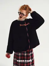 100%ウールのフリンジ付きコート【ダイアゴナルデザイン・ボタン留め】