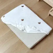 秋冬用保温フランネル刺繍ベッドカバー＆枕カバー【猫犬柄・極上の柔らかさ】（セットアップ対応）