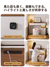ロック付きフリップミラーの木製化粧台【コンパクトデザイン・アイボリーカラー】