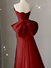レースケーキドレス【エレガント・ワインレッド・マーメイド・結婚式・長袖・トレイン】（セットアップ対応）