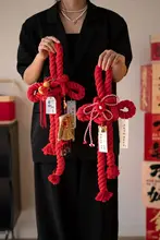 新年用 造花 万字結飾り【赤い実の壁面装飾・春節用】