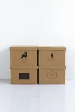 デスク上用 シンプルデザイン 紙製収納ボックス【フタ付き・書籍収納・雑貨整理用】