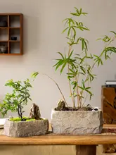 ヴィンテージ風石像風花盆【家庭用・洋ランの鉢植え・新中式庭園・茶室用装飾品】