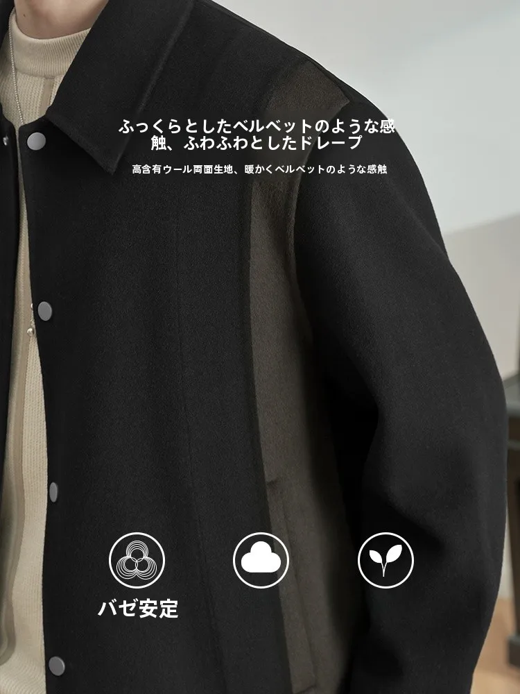 同窓会に着るメンズ冬服は、どう選ぶ？2026秋冬トレンドで注目すべき「バイカラー切替デザインのショートウールコート」の本質とは