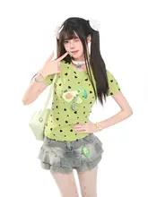 ユニークなデザインのカジュアルTシャツ【アニメプリント・ショートスリーブ】