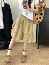 ラフな雰囲気のAラインスカート【高腰・ミニ丈・シンプルデザイン・女性用】