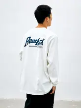 REOCHA ロゴプリント メンズ長袖Tシャツ【秋冬・純綿・ラウンドネック・カジュアル】