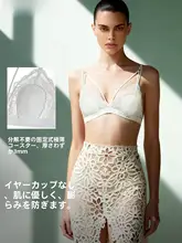 軽量でスタイリッシュなノンワイヤーブラジャー【細ストラップ・ラビットイヤーカップ・快適な着用感】