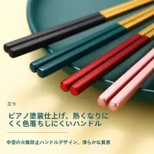 防滑加工の304ステンレススチール箸【高温耐性・ゴールドカラー】（セットアップ対応）