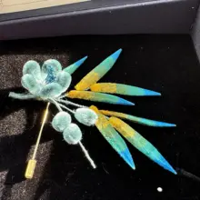 南京伝統のフェルトフラワーブローチ【女性用・ヘアピン・ヘアクリップ・古風デザイン・日常の贈り物】