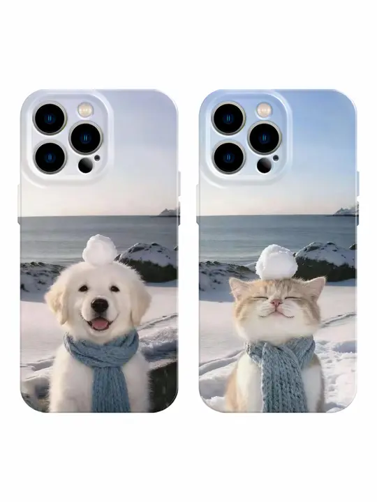 スマホケース スマホカバー iPhone対応 可愛い ペット柄 猫 犬 ペア お揃い ソフト