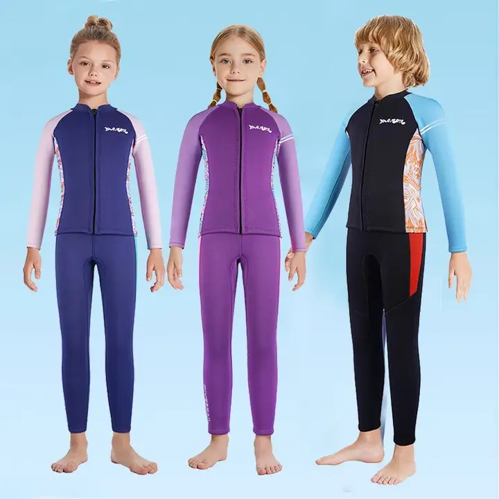 子供用保温水着【長袖・男児用・厚手デザイン・防寒機能】（セットアップ対応）