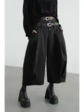 八分丈ダブルウエストワイドパンツ（セットアップ対応）