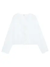 フリル付きフレンチスタイル白いリボン長袖シャツ【春用・女性用】