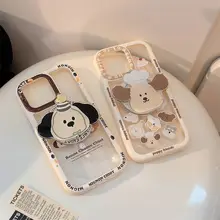 可愛いクマ型マグネットスマホスタンド【折りたたみ・伸縮・衝撃吸収・男女兼用】