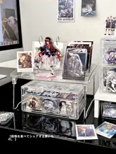 収納ボックス デスク用 アクリル 引き出し式 ジュエリー 写真バッジ用 小型ボックス