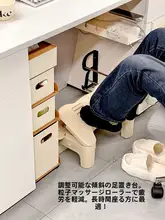 オフィス向けデスク高架スタンド【下に足置き・収納フック付き】