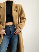 ウールコート ロング 日常使用向け ダブルフェイスウール 100%ウール シンプルなダブルボタンデザイン パデ ッド