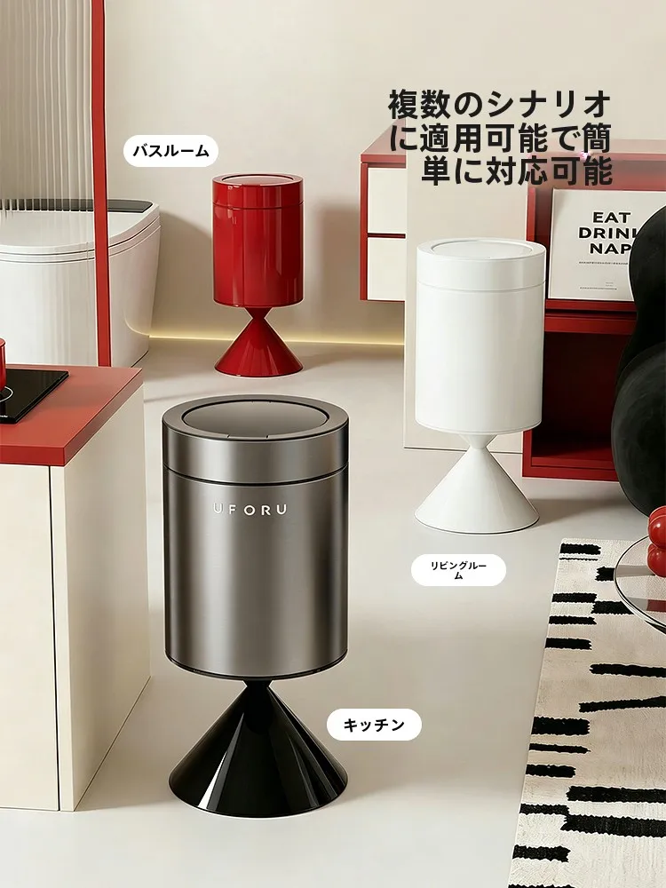 モダンデザインのハイスタンドゴミ箱：キッチン卓上に最適な耐湿性と移動性を実現