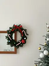 クリスマスリース クリスマスツリー オーナメント フェイクグリーン 造花 インテリア ドアリース 壁掛け ホテル 店舗 飾り付け