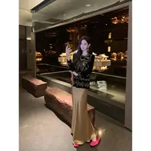 優雅なデザイン！サテン生地の夏用スカート【エレガント・ドレープ感あり】