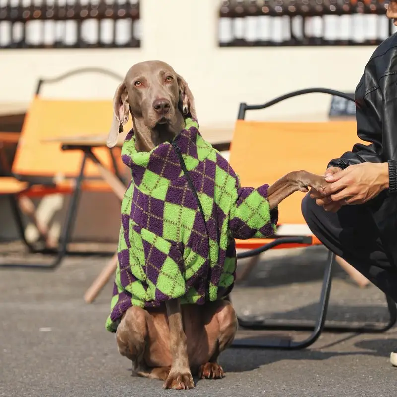 中大型犬用コットンボア冬服：厚手羊羔毛で冬の外出を快適に