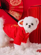 愛犬用コットン製秋冬服【テディベア風・厚手・保温性抜群】