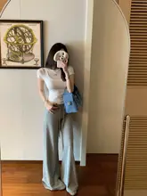 分割デザインの重ね着Tシャツ【女性・韓国系・ファッション・小型サイズ】（セットアップ対応）