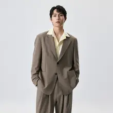 簡単お手入れのメンズカジュアルジャケット【春秋向け・パッド入り・ブレザータイプ】