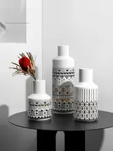 北欧風 シンプルな陶器花瓶【インテリア装飾・オフィスやリビング用】