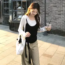 高身長対応のアメリカンレトロカジュアルカーキワイドパンツ【ハイウエスト・スリム効果】