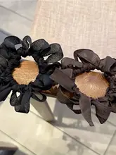 ハンドメイドの蝶結びヘアゴム【デザイナー作品・編み込み】【大人可愛い】