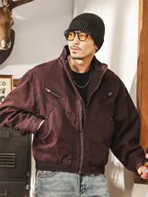 アメリカンヴィンテージ ボルドーカラーの重厚工装ジャケット【ショート丈・ワイドフィット・秋春用】