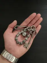ハンドメイドビーズ付きキーリング【ヴィンテージスタイル・洗練されたデザイン】