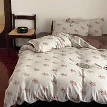 かわいい小犬デザインの全棉4点セット【赤ちゃん用・刺繍・ベッドカバー】