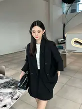 フレンチスタイルのレディーススーツセット【ゆったりシルエット・小柄対応・スリム外套・スリムスカート】