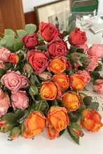 リアルなオイルペイント風のバラの造花【レトロスタイル・花束・インテリア装飾用】