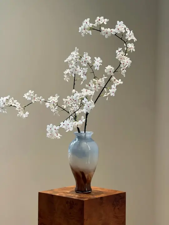 フラワーベース ブルーブラウン グラデーション ヴィンテージ 上品 インテリア 切り花用