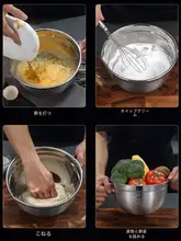 304ステンレス製 厚手打卵ボウル【深型・目盛り付き・防飛散・料理用】
