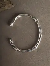 竹節デザインのシルバー925ブレスレット【カップル用・オープンタイプ・誕生日ギフト】