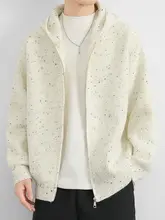 星柄ニットカーディガン【メンズ・春秋用・フード付き・ゆったりサイズ】